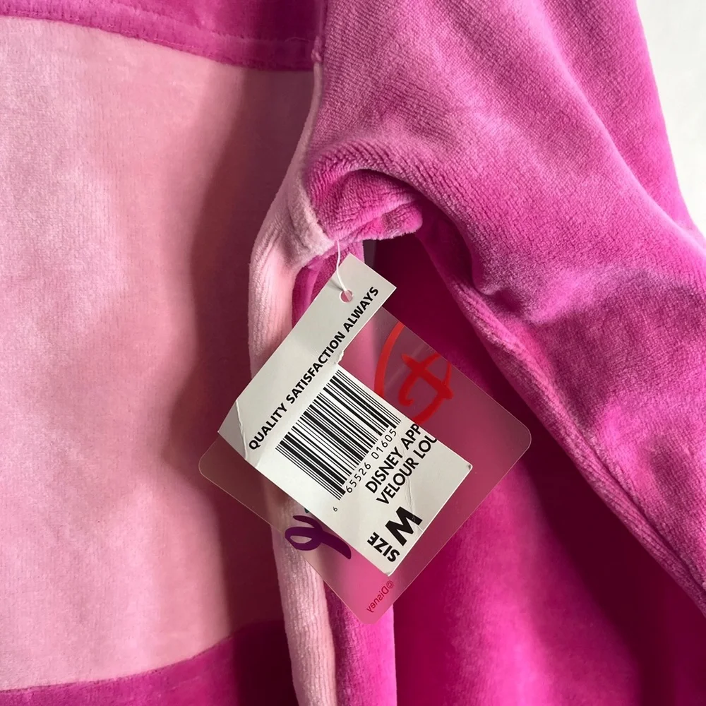 Disney Winnie‎ the Pooh Velour Pajama Lounge Dress Women’s Medium Pink 1/4 Zip